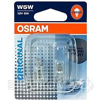 Лампа OSRAM W5W б/цокольная (блистер 2шт)