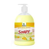 Жидкое мыло-крем "Увлажняющее/Бисквит" Soapy с дозатором AVS 1000мл Clean&Green 1/6