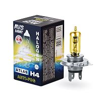Лампа "AVS" ATLAS H4 ANTI-FOG/желтый 12V 55W (к-т 2шт)