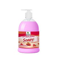 Жидкое мыло-крем "Увлажняющее/Малина в карамели" Soapy с дозатором AVS 500мл Clean&Green 1/6