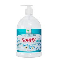 Жидкое мыло-крем "Увлажняющее" Soapy с дозатором AVS 1000мл Clean&Green 1/6