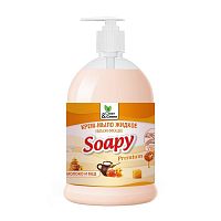 Жидкое мыло-крем "Увлажняющее/Молоко-мед" Soapy с дозатором AVS 1000мл Clean&Green 1/6