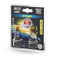Лампа "AVS" ATLAS H27/880 ANTI-FOG/желтый 12V 27W (к-т 2шт)