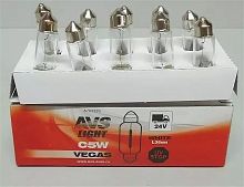 Лампа "AVS" Vegas 24V C5W (SV8.5/8) L36мм BOX (10шт)